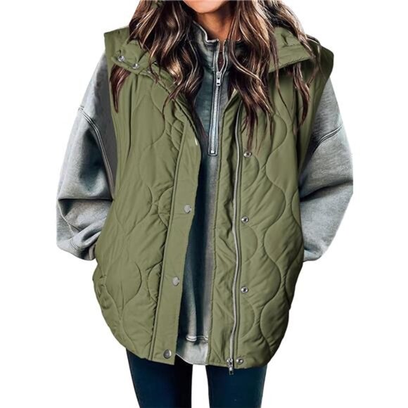 Jackets & Blazers - Cropped Puffer Vest Women Lightweight Quilted Stand Collar Sleeveless